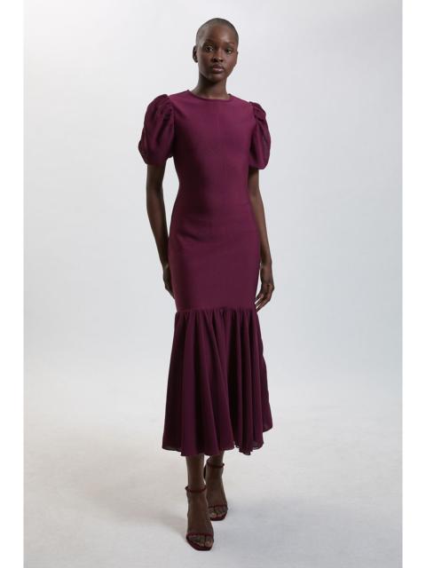 KAREN MILLEN Bandage Figure Form Chiffon Sleeve Knit Dress