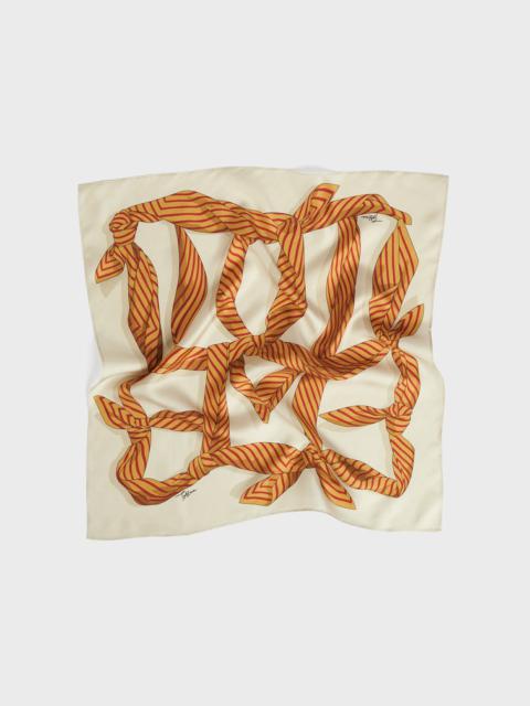 Knotted monogram silk scarf bloody mary