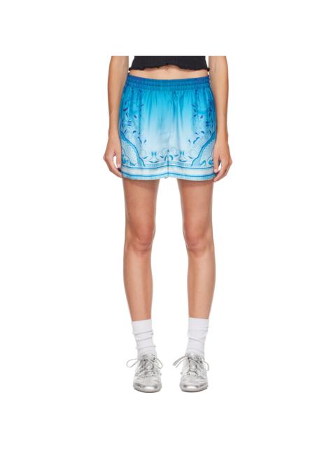 CASABLANCA Blue Gradient Egyptian Rug Silk Shorts