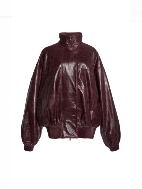 CHRISTOPHER ESBER Devon Leather Bomber Jacket burgundy