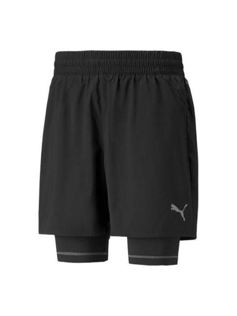 PUMA PUMA Graphic 2-In-1 5 Running Shorts 'Black' 521049-51