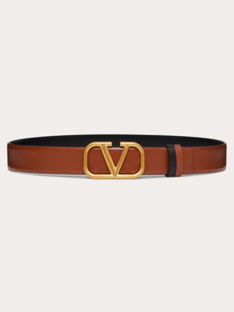 Valentino REVERSIBLE VLOGO SIGNATURE BELT IN GLOSSY CALFSKIN 30 MM