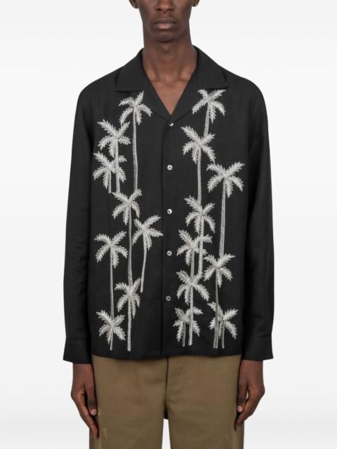 baziszt palm-tree embroidered shirt