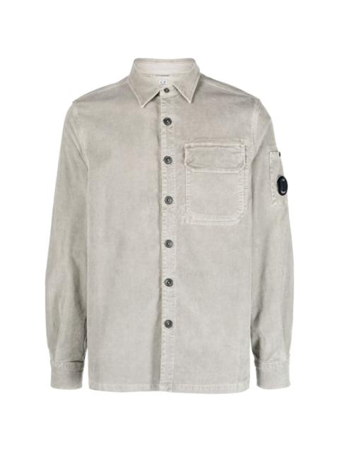 Compass-motif corduroy cotton shirt