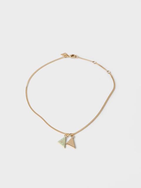 Prada Enameled metal necklace