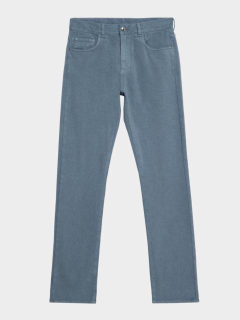 Canali Men's Cotton-Stretch Trim Fit Five-Pocket Pants