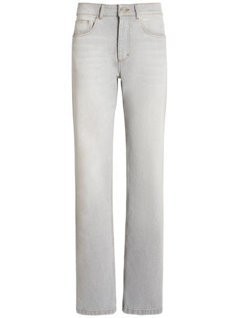 Straight mid rise cotton jeans