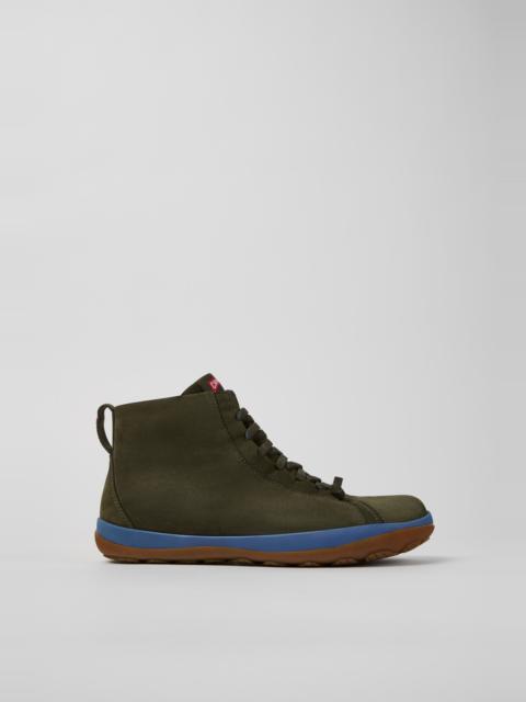 CAMPER Peu Pista GM Green Nubuck Mid Boots for Men.