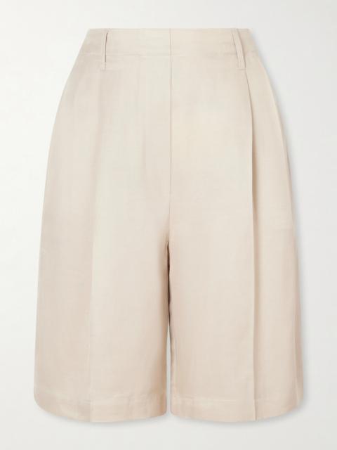 LESET Kim Pleated Woven Shorts