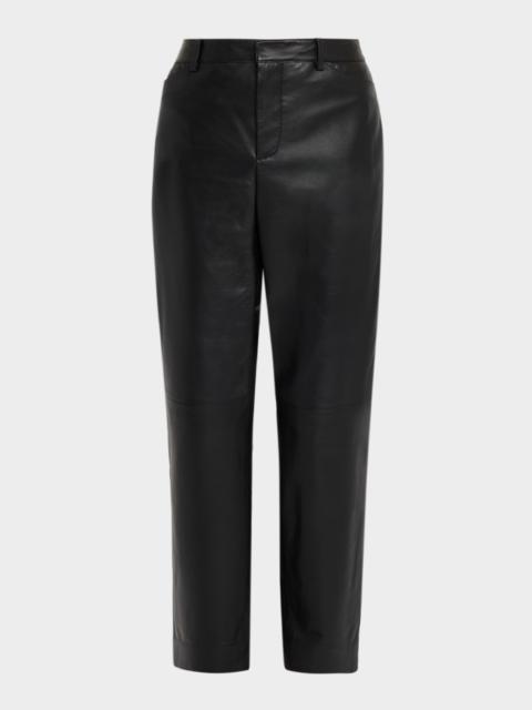 Vince Mid-Rise Straight Leather Pants