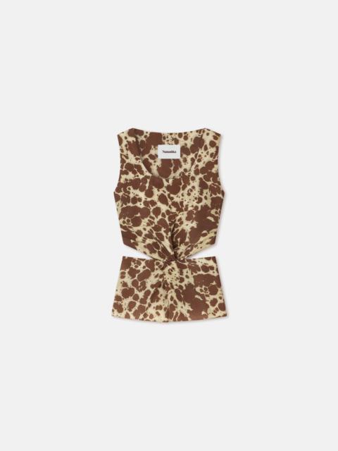 Nanushka Cut-Out Slip Satin Top