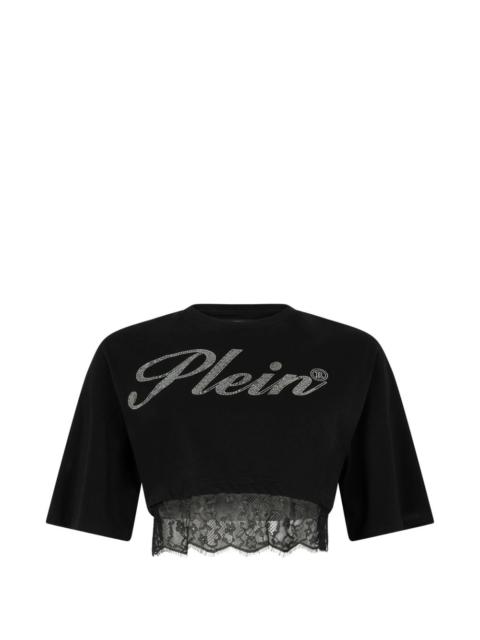 PHILIPP PLEIN lace cropped T-shirt