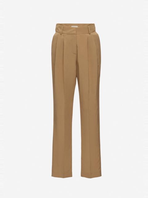 MAGDA BUTRYM Pleated tapered trousers in beige