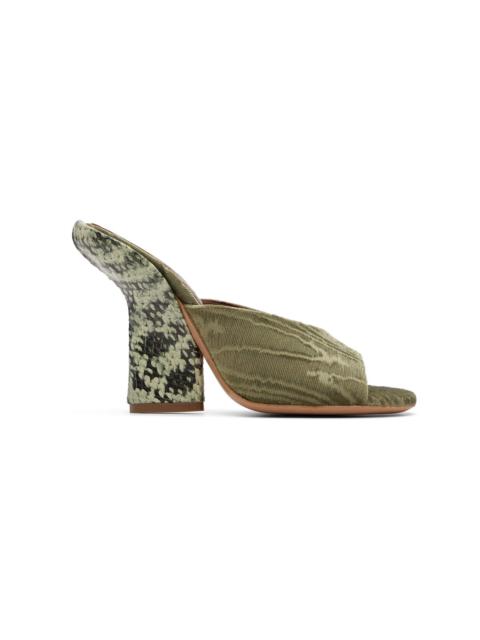 Dries Van Noten Green Velvet Heeled Sandals