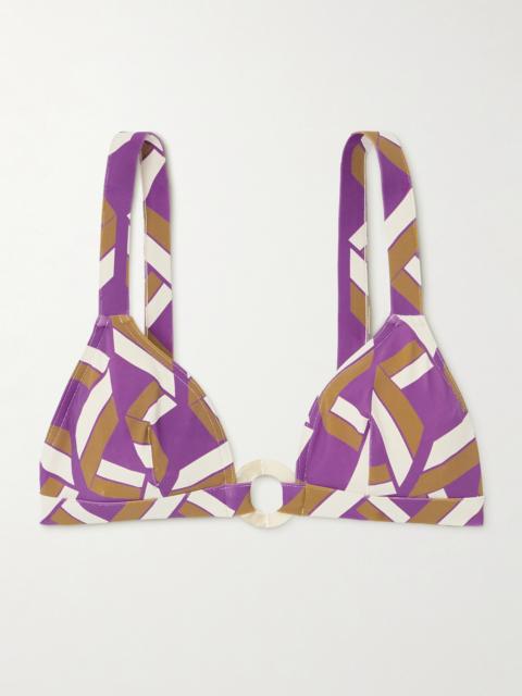 ERES Must Embellished Printed Triangle Bikini Top