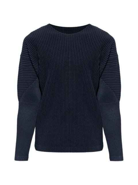 ISSEY MIYAKE long-sleeved pleated T-shirt