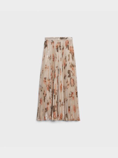 SUN-PLEATED SKIRT IN SILK LAMÉ