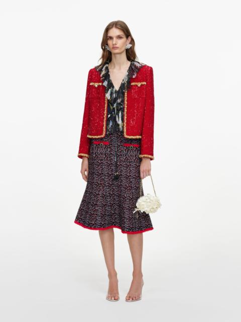 self-portrait Red Sequin Jacket