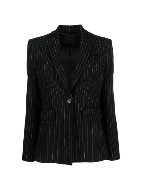 striped single-breasted blazer