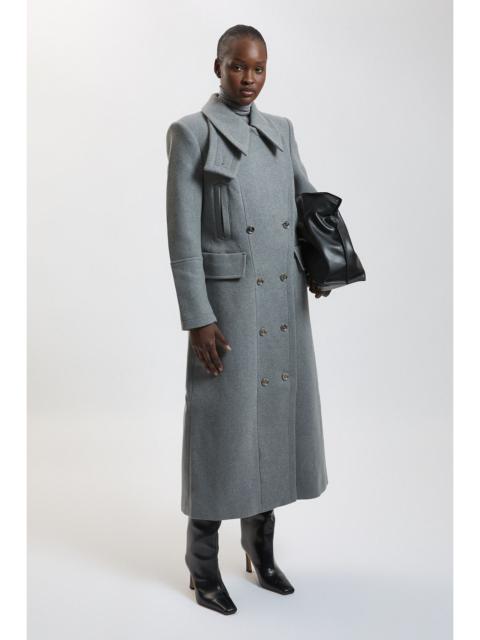KAREN MILLEN Wool Military Details Tailored Maxi Coat