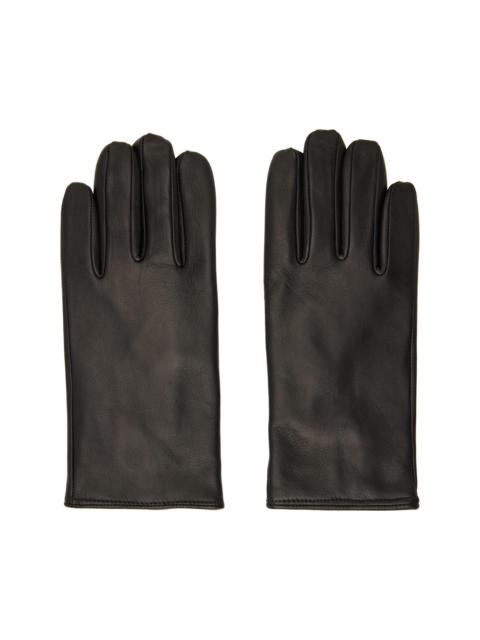 ERNEST W. BAKER Black Cashmere Lined Leather Gloves