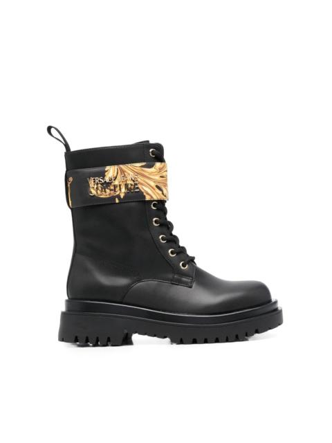VERSACE JEANS COUTURE Baroque-print ankle boots