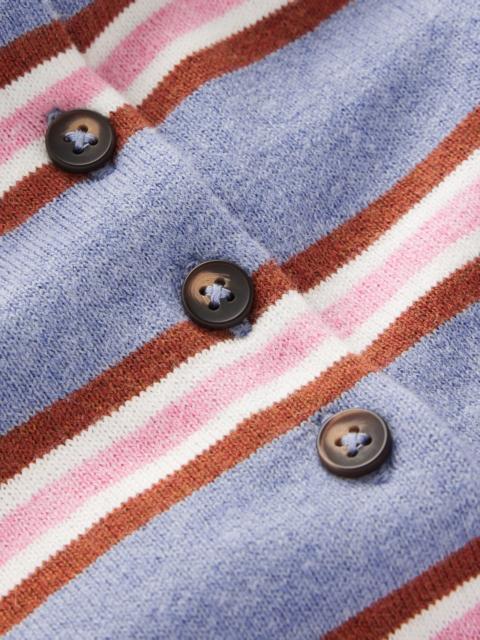 BODEN Collared Knitted T-shirt-Blue Aura, Stripe