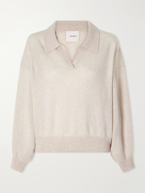 LISA YANG Katriel cashmere polo sweater Cream