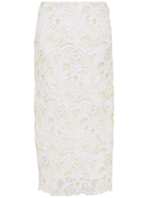 FABIANA FILIPPI embroidered open-knit skirt