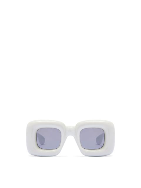 Inflated rectangular sunglasses in acetate