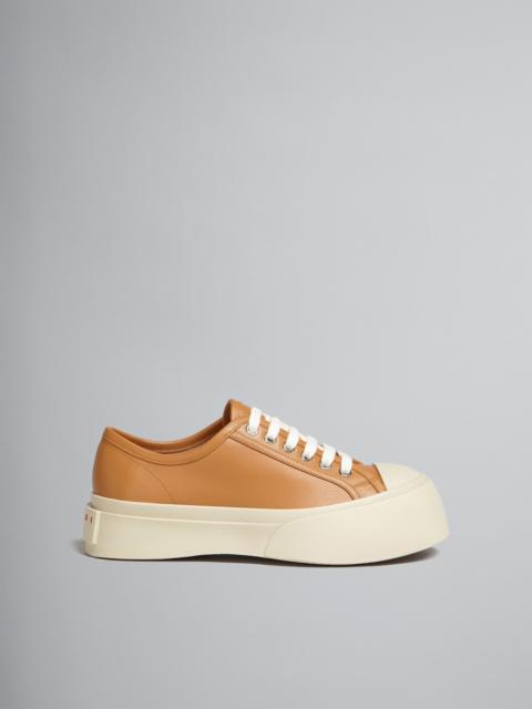 BROWN NAPPA LEATHER PABLO LACE-UP SNEAKER