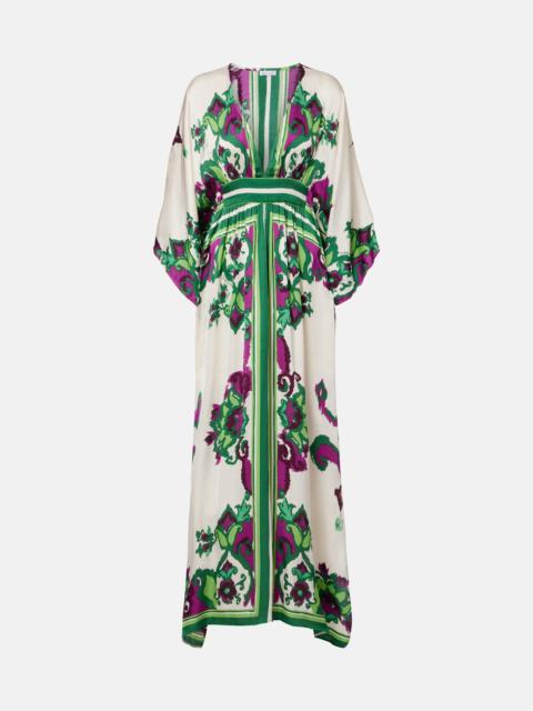 Poupette St Barth Sol floral satin kaftan