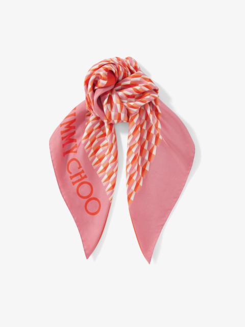 JIMMY CHOO Reta
Paprika/Candy Pink Diamond Printed Silk Foulard