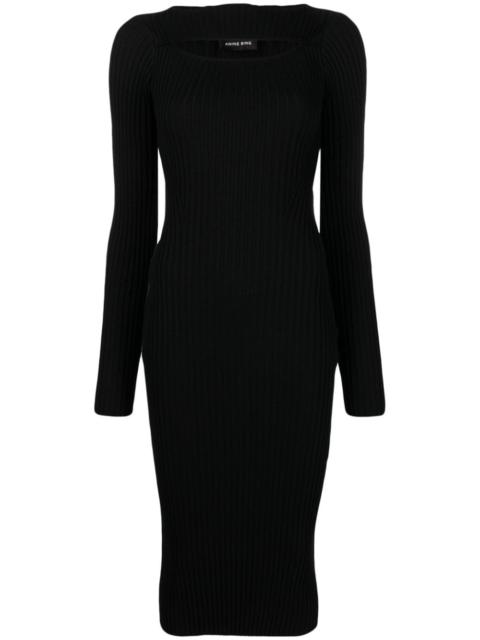 ANINE BING Lora cut-out ribbed dress