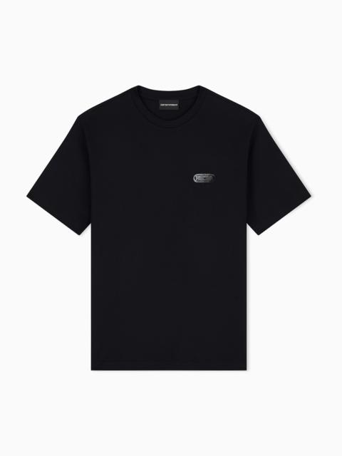EMPORIO ARMANI JERSEY T-SHIRT WITH RAISED SOFT-TOUCH LOGO