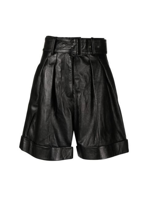 belted wide-leg shorts