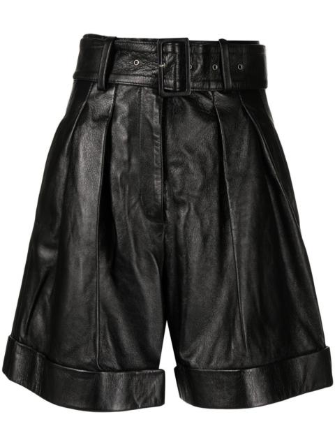 belted wide-leg shorts