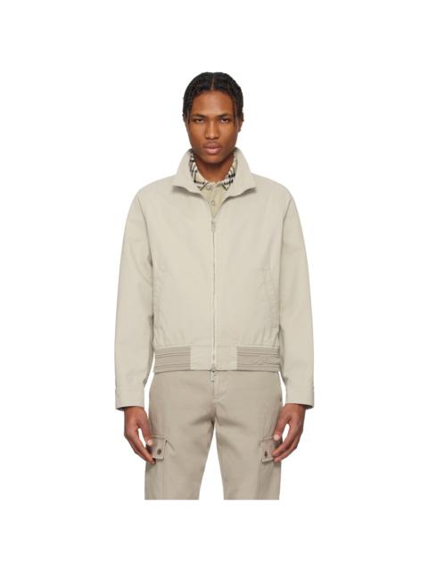 Burberry Taupe Cotton Harrington Jacket