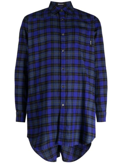 UNDERCOVER checkered ruched cotton shirt