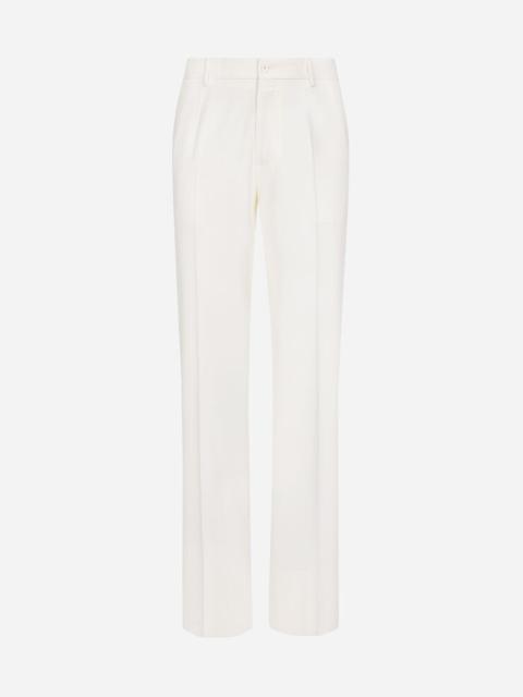 Dolce & Gabbana Stretch wool twill pants with straight leg