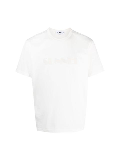 logo-embossed organic-cotton T-shirt