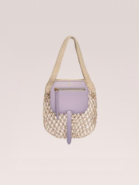 Nanushka RUBA - Cotton mesh mini shopping tote - Lilac/Creme