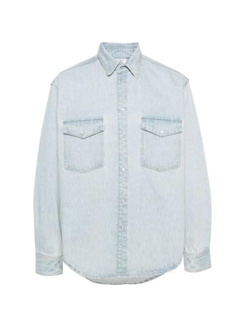 light-wash denim cotton shirt