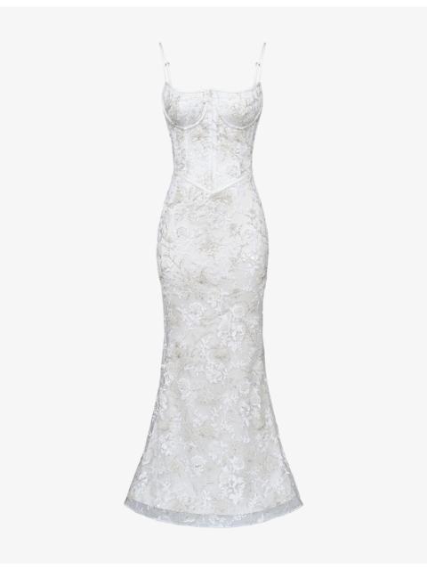 House of CB Naeva Bead-Embellished Tulle Bridal Gown