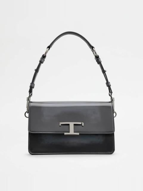 Tod's T TIMELESS SHOULDER BAG IN LEATHER MINI - GREY