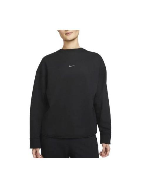 Nike (WMNS) Nike Yoga Luxe Casual Sports Round Neck Pullover Hoodie Black DM6976-010