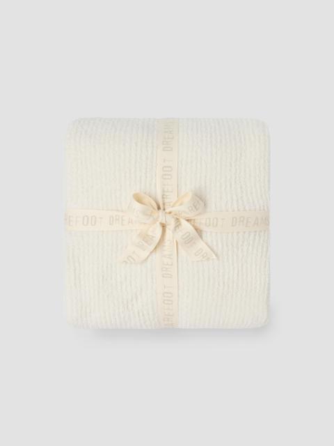 Barefoot Dreams CozyChic Rib-Knit Blanket Stitch Throw Blanket - Cream Java