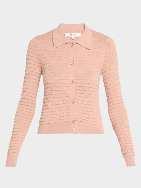 FRAME The Smocked Cardigan
