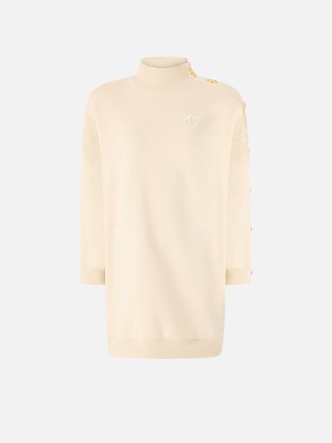 PINKO BUTTONED FLEECE MAXI-SWEATER