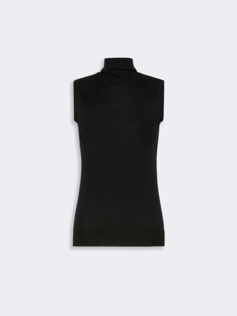Sportmax ESCHIMO Sleeveless pure wool sweater - BLACK